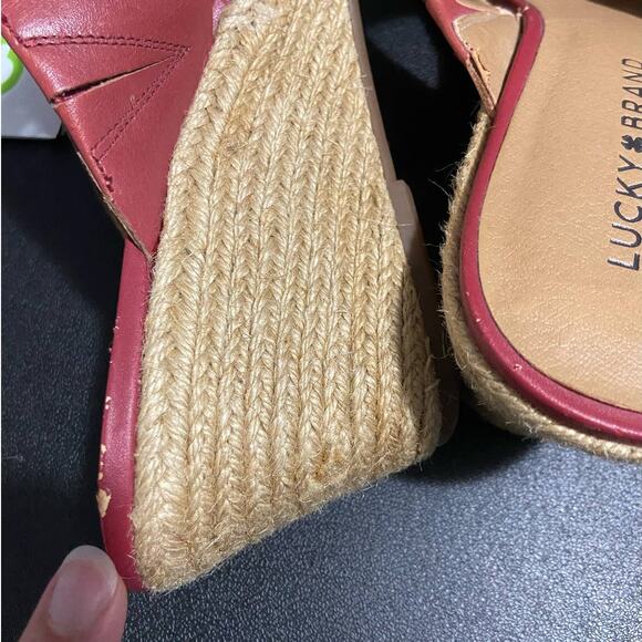 Lucky Brand Womens Keela Leather Espadrille Sandals US Size 10M Slip On FLAW - Picture 7 of 7